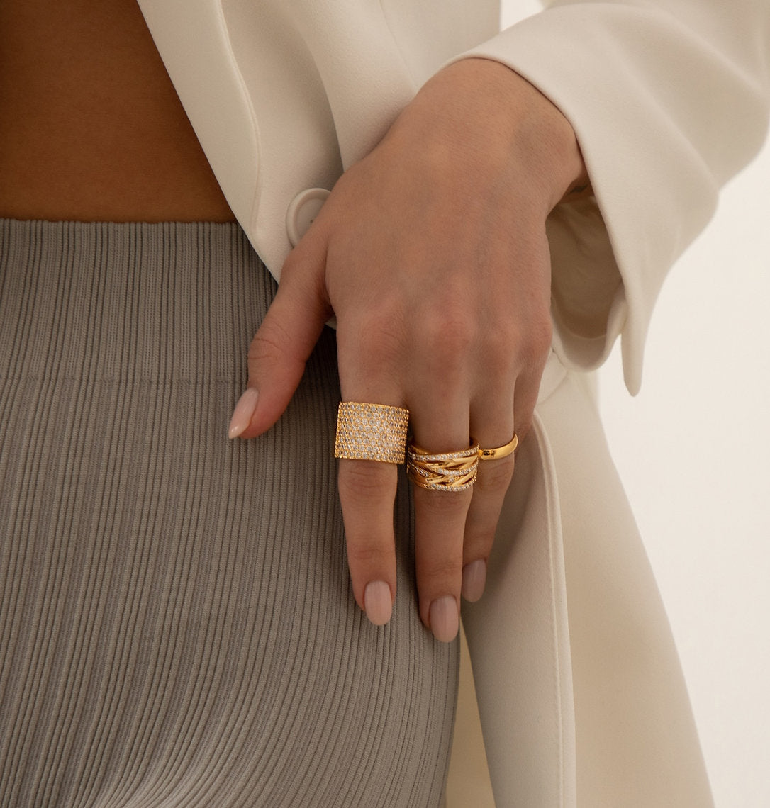 Cubic Zirconia Wide Ring